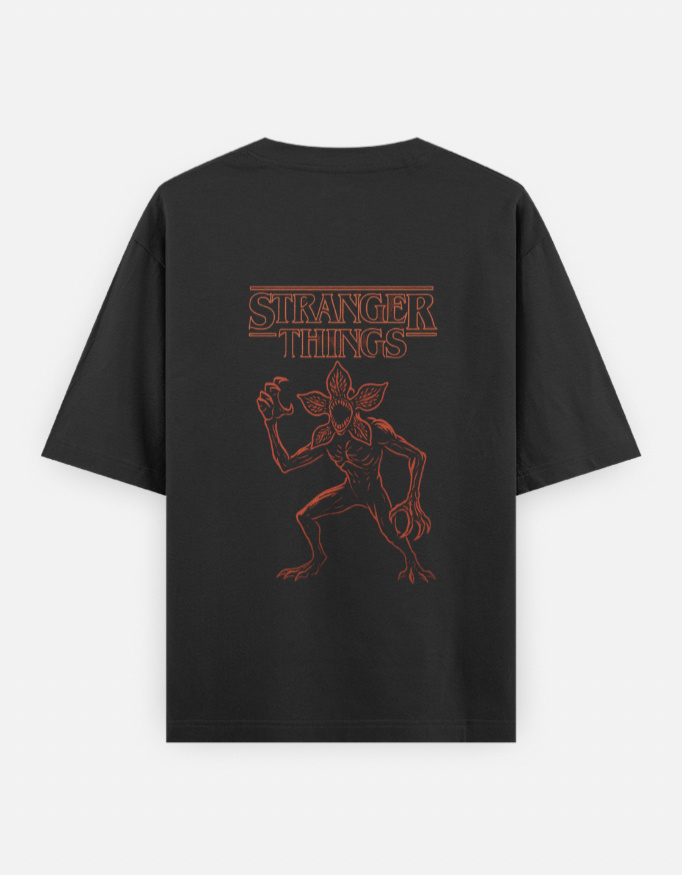 Stranger Things “Demogorgon Rise” Oversized Black Tee - Image 2