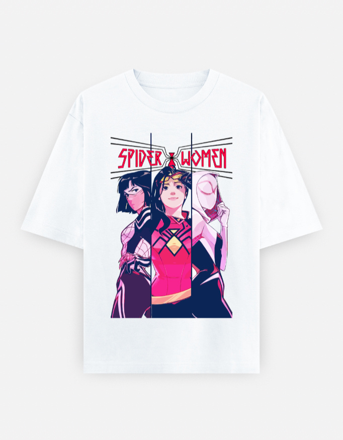 Spider-Women Multiverse Anime Panel Oversized T-Shirt