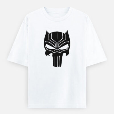 Black Panther Punisher Fusion Minimal Oversized T-Shirt