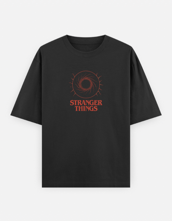 Stranger Things “Demogorgon Rise” Oversized Black Tee