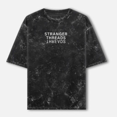 Stranger Threads Upside-Down Washed Black Oversized T-Shirt