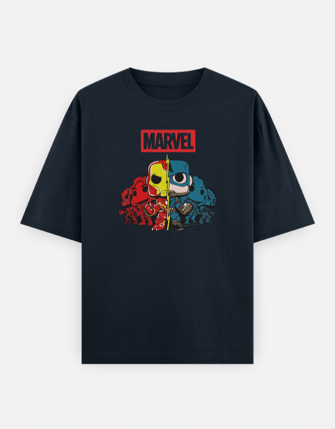 Marvel Funko Heroes Split-Design Oversized T-Shirt