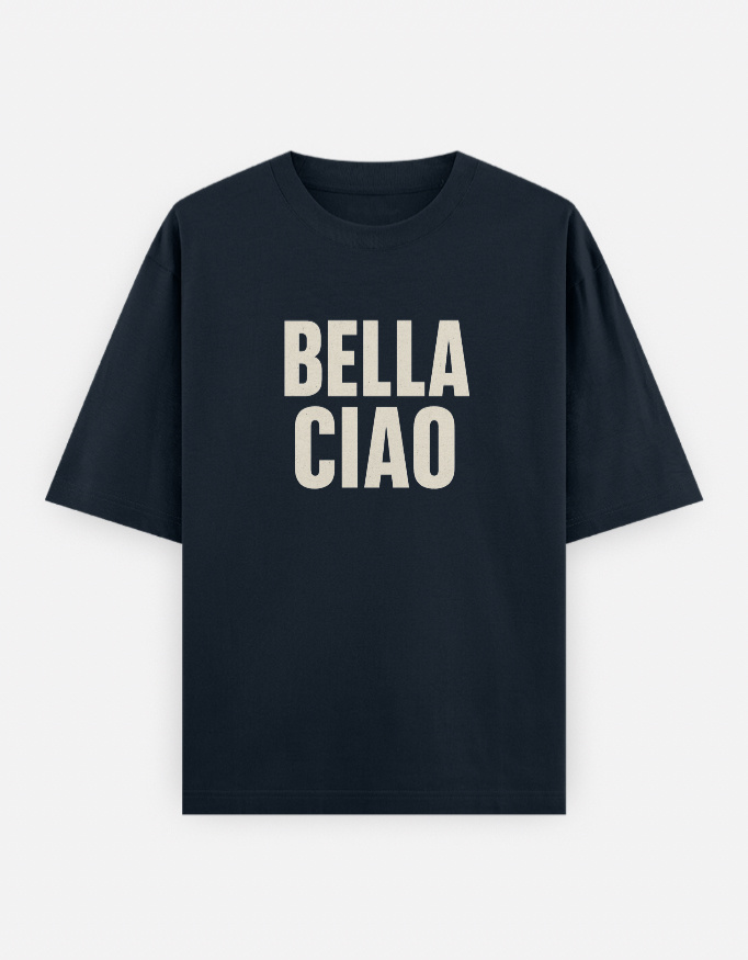 Bella Ciao Heist Schematic Oversized Streetwear Tee